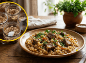Запеченная каша с мясом на зиму