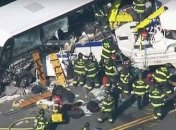 Ужасное ДТП в США: Столкнулись два пассажирских автобуса (Видео)