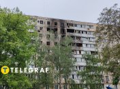 Наслідки дронової атаки у Святошинському районі