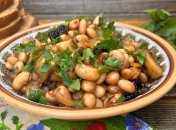 Квасоля з грибами та часником