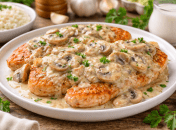 Відбивні з грибним соусом