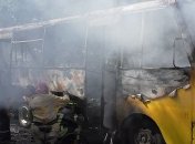 В Чернигове на ходу загорелся автобус с пассажирами внутри