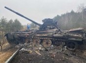 Уничтоженный российский танк