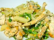 Макароны с курицей и козьим сыром