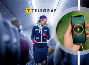 Стюардеса, зарядка телефону