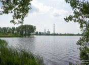 Добротворская ТЭС, вид из водохранилища