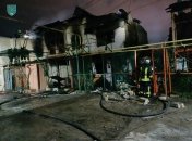 В результате падения обломков возник пожар