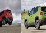 Кроссовер Jeep Renegade встает на два колеса при резком торможении (Видео)