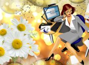 Открытка начальнице с днем рождения