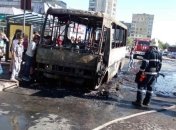 Во Львове сгорела маршрутка