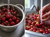 Вишню нужно мыть непосредственно перед употреблением