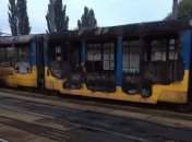 В Киеве на территории депо сгорел трамвай