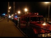 В Киеве горел Подольско-Воскресенский мост (Видео)