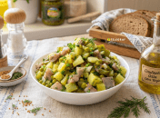 Салат из сельди, картофеля и соленых огурцов