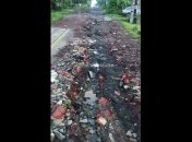 Ямы по щиколотку: в Харькове ливнем смыло дороги (видео)