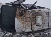 В Запорожской области перевернулась маршрутка с пассажирами