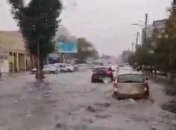 Под Киевом затопило маршрутку: зрелищное видео из салона