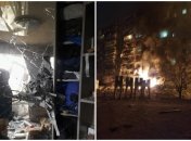 Від уламків літака серйозно постраждав будинок на Позняках