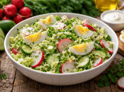 Салат з редькою, яйцями та капустою