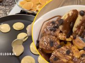 Мини-панкейки с бананом и клубникой