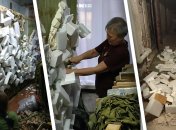 Волонтерки плетуть маскувальні сітки, які вдало імітують будівельне сміття