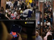 Люди під час повітряної тривоги у метро в Києві, 29 травня 2023 року