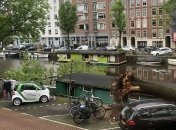 Сильный ветер, вырвав деревья, прокатился ночью Амстердамом