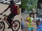 Без подвоха: харьковчане скинулись на помощь афроукраинцу, развозившему еду на велосипеде дочери (фото, видео)