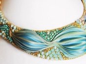 Мода 2018: стильные украшения из ткани в технике шибори (Фото) 