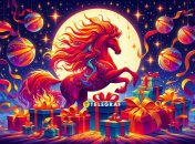 Открытка на год Огненной Лошади