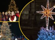 Новогодние елки в разных городах Украины