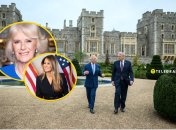 Король Чарльз, королева Камилла, Мелания и Дональд Трамп