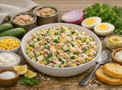 Салат с тунцом и огурцом