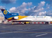 Як-42 авиакомпании Air Ukraine в аэропорту города Штутгарт. 1998 год