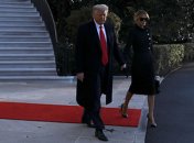 Трамп на вертолете покидает Белый дом (видео)