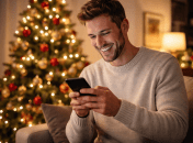 Мужчина отправляет сообщение