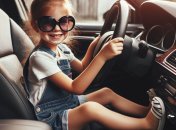 Дитина за кермом, світлина створена штучним інтелектом