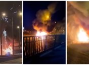 В Подмосковье загорелась фура с фейерверками