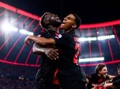 Футболисты "Байера" празднуют гол