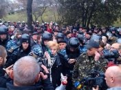 Митинг в Харькове: коммунистку облили зеленкой