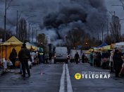 Масштабна пожежа в Києві після російської атаки
