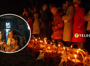 Украинцы на Пасху в церкви