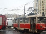 В Киеве столкнулись трамвай и грузовик