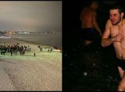 Украинцы вовсю окунаются в ледяные проруби на Крещение (фото, видео)