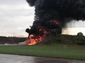 Літак, що горить у "Сольцях"