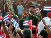 Фидель Кастро на первомайской демонстрации. 2005 год