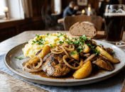 Печень с яблоками