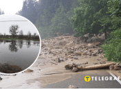 На Прикарпатті через паводок зруйновано тимчасовий переїзд.