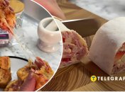 Закуска из лаваша с колбасой