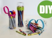 Как сделать подставку для карандашей из пластиковых бутылок